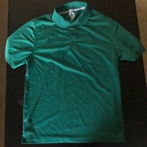 A dark green mens polo